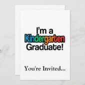 カラフル幼稚園卒園 招待状 (正面/裏面)