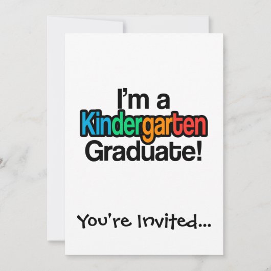 カラフル幼稚園卒園 招待状 (正面)