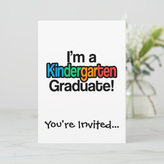 カラフル幼稚園卒園 招待状 (スタンド正面)