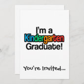 カラフル幼稚園卒園 招待状 (正面/裏面)