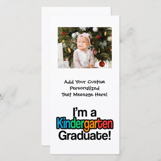 カラフル幼稚園卒園 案内状 (正面/裏面)