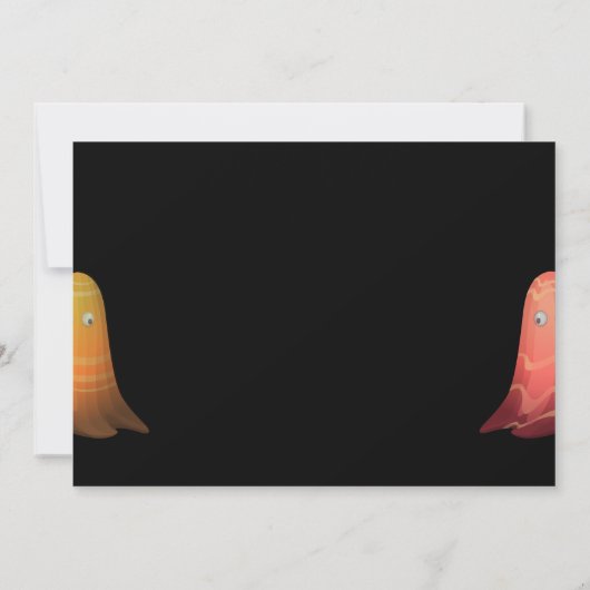 カラフル幽霊たちハロウィーン招待状 招待状 (裏面)