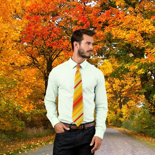 カラフル幾何ストライプのパターンタイ ネクタイ