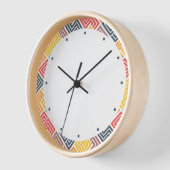 カラフル幾何モダンパターン正方形 壁時計 (傾斜)