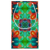 カラフル幾何モダン水色パターン スモールペーパーバッグ (裏面)