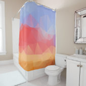 カラフル幾何モダン継ぎ目パターン シャワーカーテン (インサイチュ)