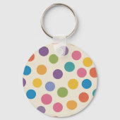 カラフル幾何六角パターン キーホルダー (正面)