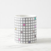カラフル幾何学チェック柄 コーヒーマグカップ (中央)