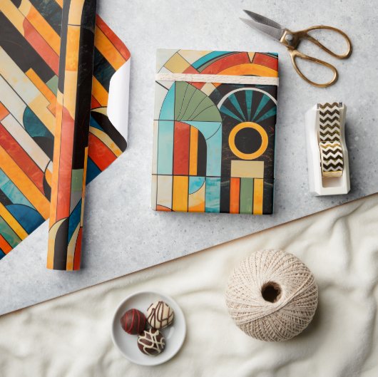 カラフル幾何学模様2 ラッピングペーパー (クラフト)