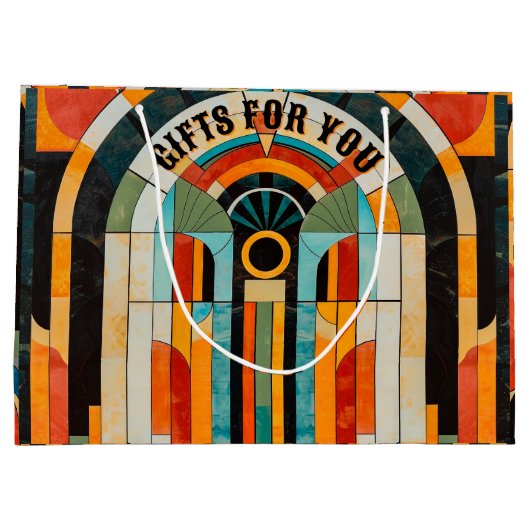 カラフル幾何学模様2 ラージペーパーバッグ (裏面)