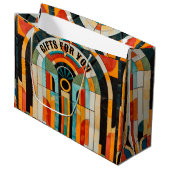 カラフル幾何学模様2 ラージペーパーバッグ (正面アングル)
