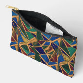 カラフル幾何学的抽象芸術パターン アクセサリーポーチ (見開き)