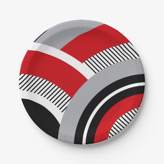 カラフル幾何学 ペーパープレート (正面)