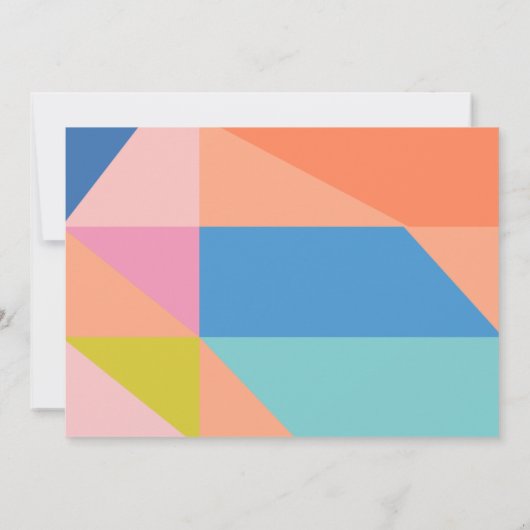 カラフル幾何縁どパーソナライズされた名 ノートカード (裏面)