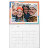 カラフル幾何縁ど写真2025 カレンダー (1月 2027)