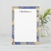 カラフル幾何縁ど名パーソナライズされた注記 サンキューカード (スタンド正面)