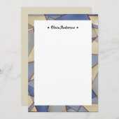 カラフル幾何縁ど名パーソナライズされた注記 サンキューカード (正面/裏面)