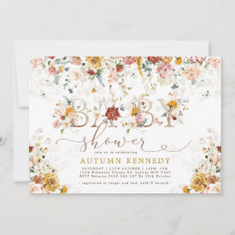 カラフル庭の花男女兼用赤ちゃん 招待状