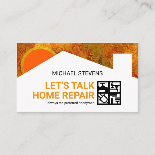 カラフル建物シルエット手書きツールウィンドウ 名刺 (正面)