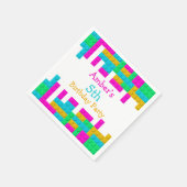 カラフル建物ブロックガールバースデーパーティー スタンダードカクテルナプキン (角)