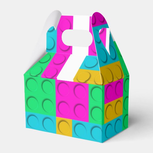 カラフル建物ブロックガールバースデーパーティー フェイバーボックス (裏面サイド)