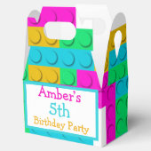 カラフル建物ブロックガールバースデーパーティー フェイバーボックス (オープン)