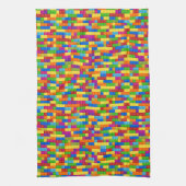 カラフル建物ブロックパターン キッチンタオル (縦)