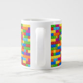 カラフル建物ブロックパターン ジャンボコーヒーマグカップ (裏面)