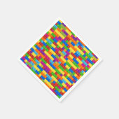 カラフル建物ブロックパターン スタンダードカクテルナプキン (角)