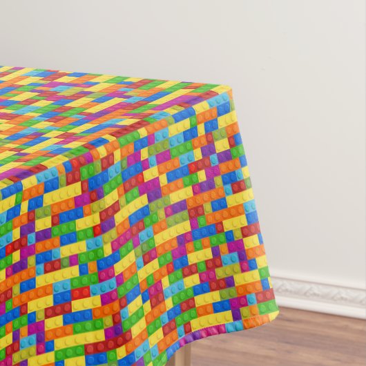 カラフル建物ブロックパターン テーブルクロス (インサイチュ)