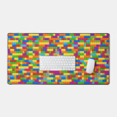 カラフル建物ブロックパターン デスクマット (キーボード&マウス)