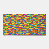 カラフル建物ブロックパターン デスクマット (正面)