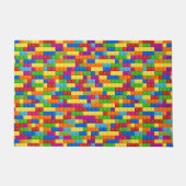 カラフル建物ブロックパターン ドアマット (正面)