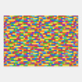 カラフル建物ブロックパターン ラッピングペーパーシート (正面2)