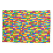 カラフル建物ブロックパターン 枕カバー (裏面-左)