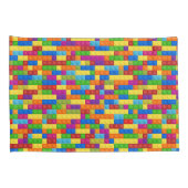 カラフル建物ブロックパターン 枕カバー (裏面-右)