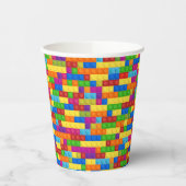 カラフル建物ブロックパターン 紙コップ (左)