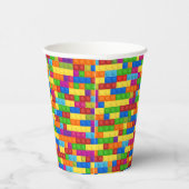 カラフル建物ブロックパターン 紙コップ (右)