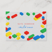 カラフル建物ブロック子気にQRコード 名刺 (正面)
