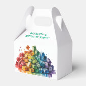 カラフル建物ブロック爆破バースデーパーティー フェイバーボックス (正面サイド)
