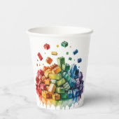 カラフル建物ブロック爆破バースデーパーティー 紙コップ (裏面)