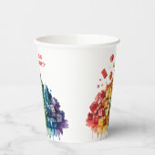 カラフル建物ブロック爆破バースデーパーティー 紙コップ (左)