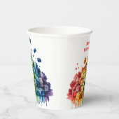 カラフル建物ブロック爆破バースデーパーティー 紙コップ (右)