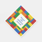 カラフル建物ブロック誕生日パーティー スタンダードランチョンナプキン (角)