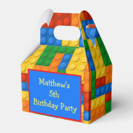 カラフル建物ブロック誕生日パーティー フェイバーボックス