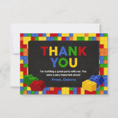 カラフル建物ブロック誕生日ボーイ サンキューカード (正面)