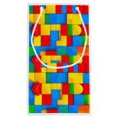 カラフル建物ブロック誕生日抱き枕 スモールペーパーバッグ (裏面)