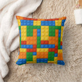 カラフル建物ブロック クッション (ブランケット)