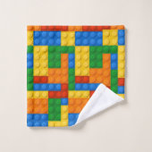 カラフル建物ブロック バスタオルセット (ウォッシュタオル)
