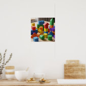カラフル建物ブロック ポスター (キッチン)